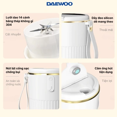 Ly xay sinh tố cầm tay DAEWOO DWBL-3.424 - Xay nhanh trái cây, giá 439.000₫