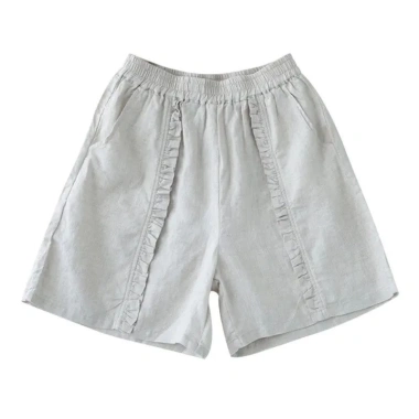 M-3XL 2.023 Quần Short Nữ Cotton Retro Xếp Ly Co Giãn Eo Hậu Cung Vải Lanh Mùa Hè 2
