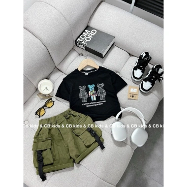 M13 Set bộ bé trai áo cotton kaki mềm 10-30kg - Giá chỉ 139k giảm 38k