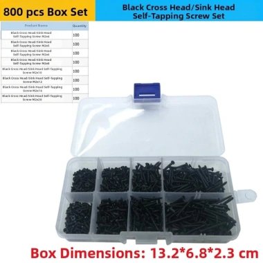 M2 800 vít tự khai thác oxy hoá đen - Đầu phẳng cho máy tính, giá 167.200₫ 9 M2 800 vít tự khai thác oxy hoá đen - Đầu phẳng cho máy tính, giá 167.200₫ 9