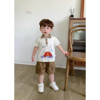 M28 Set Bộ Cotton Bé Trai In Hình Gấu 8-28kg - Thoáng Mát Giá Ưu Đãi 119k