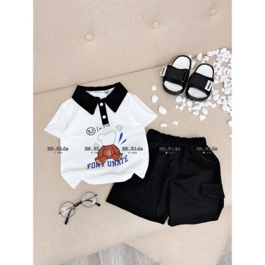 M28 Set Bộ Cotton Bé Trai In Hình Gấu 8-28kg - Thoáng Mát Giá Ưu Đãi 119k