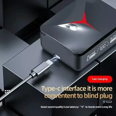 M90 Tai nghe không dây TWS Bluetooth 5.3 nắp trượt âm thanh nổi game thể thao giá 89.000₫