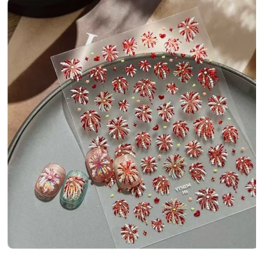 Mã 5.034 miếng dán trang trí móng tay Bông Tết - phụ kiện nail ưu đãi 13.000đ