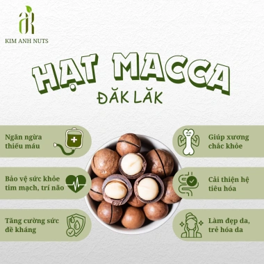 Macca Đak Lak Sấy Lạnh 1kg (2 túi/hũ) - Hạt dinh dưỡng Kim Anh Nuts, Giá ưu đãi 260.000₫