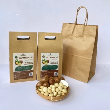 Macca sấy nứt vỏ 100% tự nhiên loại 1 - Không mùi hôi dầu, kèm túi xách Kraft 2