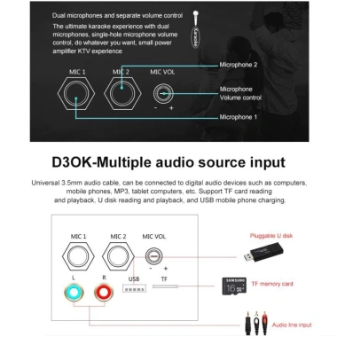 Mạch loa D10 Bluetooth 5.0 120W karaoke đa điện áp 12V/24V/220V, tặng đầy đủ phụ kiện, giá chỉ 50.000₫ 4