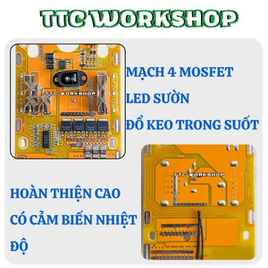 Mạch pin 5s 21V 18.650 - Đèn LED mới, hỗ trợ 5-20 cell, chân pin chuẩn, chịu tải cao, giảm giá 59.340₫