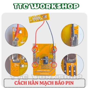 Mạch pin 5s 21V 3 MOSFET bảo vệ sạc xả, đèn báo đầy, tự ngắt