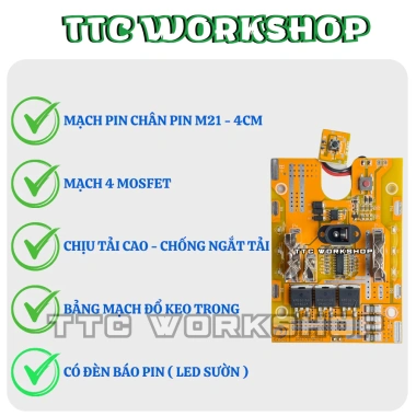 Mạch Pin 5s 21V - Sạc/Xả Bảo Vệ, 3 MOSFET, LED 2 Bên, Tiện Lợi, Bền Bỉ - 79.350₫ 3