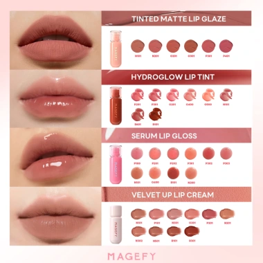 MAGEFY Son Tint Watery Glow - Mặt Gương, Dưỡng Ẩm 12h, Không Dính Cốc, 65.450₫