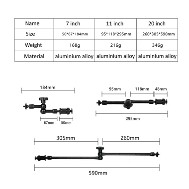 Magic Arm Khớp Nối Đa Năng 7-11-20 inch + Kẹp Hình Càng Cua - Giá chỉ 86.240 VND