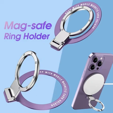 Magsafe 2in1 Magnetic Ring Giá đỡ gấp xoay đa năng cho điện thoại, nam châm mạnh, giảm giá 17%