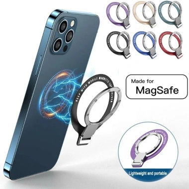 Magsafe 2in1 Magnetic Ring Giá đỡ gấp xoay đa năng cho điện thoại, nam châm mạnh, giảm giá 17%