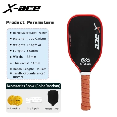 Mái Chèo Pickleball X-ace Sweet Spot Trainer – Vợt lõi 16mm tổ ong, tay cầm chống trượt, sợi Carbon T700, giảm giá 695.985₫
