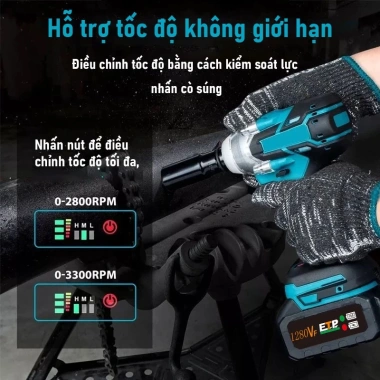 MAKITA Máy siết bulong pin 1.280VF 510m bò - kèm phụ kiện miễn phí, bảo hành 1 năm, giảm giá 22% 3 MAKITA Máy siết bulong pin 1.280VF 510m bò - kèm phụ kiện miễn phí, bảo hành 1 năm, giảm giá 22% 3