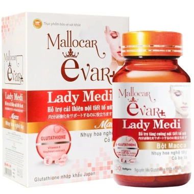 Mallocar Evar+ Lady Medi - Hỗ trợ nội tiết tố nữ, 30 viên, giảm còn 328k