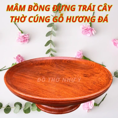 Mâm bồng đĩa gỗ hương đá nghệ thuật thờ cúng - Đựng trái cây sang trọng, tinh xảo - Giá ưu đãi 296.000 VND 6