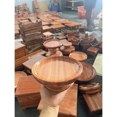 Mâm bồng đĩa gỗ hương đá nghệ thuật thờ cúng - Đựng trái cây sang trọng, tinh xảo - Giá ưu đãi 296.000 VND 9