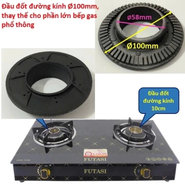 Mâm Chia Lửa Bếp Ga Ø10cm Đầu Đốt Đường Kính 10cm Lót Lòng 5,8cm Giá 85.000₫ 3