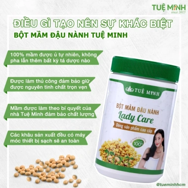 Mầm đậu nành nguyên xơ Tuệ Minh - Tăng vòng 1, đẹp da, cân bằng nội tiết tố 500g
