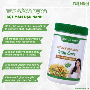 Mầm đậu nành nguyên xơ Tuệ Minh - Tăng vòng 1, đẹp da, cân bằng nội tiết tố 500g 3 Mầm đậu nành nguyên xơ Tuệ Minh - Tăng vòng 1, đẹp da, cân bằng nội tiết tố 500g 3