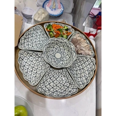 Mâm Gỗ Tre Tròn Cao Cấp - Đựng Bát Đĩa Thắp Hương, Cúng Gia Tiên, Giá Ưu Đãi 136.5K 2