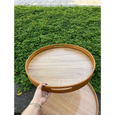 Mâm Gỗ Tre Tròn Cao Cấp - Đựng Bát Đĩa Thắp Hương, Cúng Gia Tiên, Giá Ưu Đãi 136.5K 7