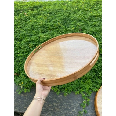 Mâm Gỗ Tre Tròn Cao Cấp - Đựng Bát Đĩa Thắp Hương, Cúng Gia Tiên, Giá Ưu Đãi 136.5K 8