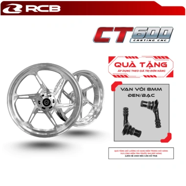 Mâm RCB CNC CT600 cho SH350i – 6 Cây Xéo, Kích Thước F275x16 R350x16, Tặng Van Vòi 8mm, Giá 7.066.667₫
