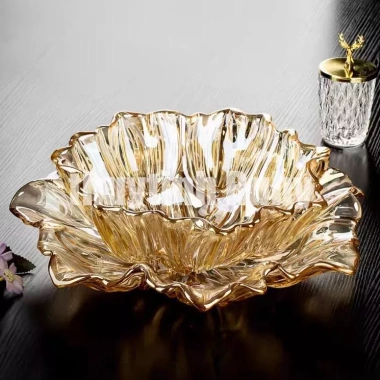 Mâm trái cây cao cấp, tô hướng dương nhũ vàng - Thố hoa quả đựng mứt, chỉ 145.000đ
