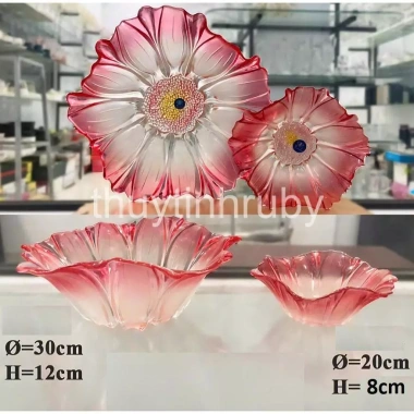 Mâm trái cây cao cấp tô hướng dương nhũ vàng, thố hoa quả đựng mứt, giảm giá 189k còn 150k 9