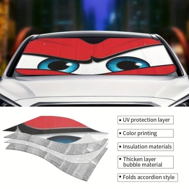 Màn Che Nắng Ô Tô Đỏ Hoạt Hình Gập Lại UV Bảo Vệ Xe SUV - Giá 177.815₫