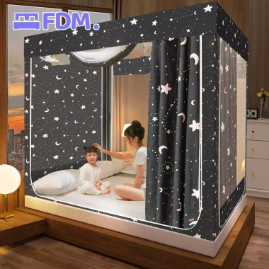 Màn chống muỗi ba cửa cho giường - Lưới che phủ toàn bộ, ngăn muỗi, 460k
