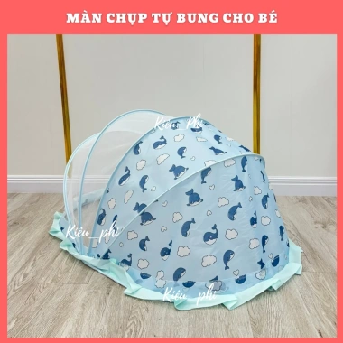 Màn chụp trẻ em cao cấp mùng tự bung, gấp gọn họa tiết, chống muỗi - 166.600₫