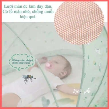 Màn chụp trẻ em cao cấp mùng tự bung, gấp gọn họa tiết, chống muỗi - 166.600₫