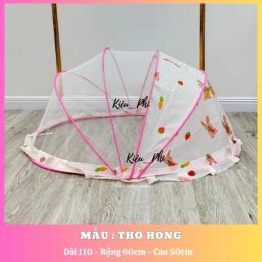 Màn chụp trẻ em cao cấp mùng tự bung - gấp gọn họa tiết hoạt hình, chống muỗi, giá 90.000₫