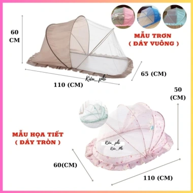 Màn chụp trẻ em cao cấp mùng tự bung - gấp gọn họa tiết hoạt hình, chống muỗi, giá 90.000₫