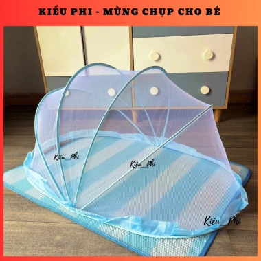 Màn chụp trẻ em tự bung gấp gọn - mùng ngủ chống muỗi, họa tiết dễ thương 93.000₫