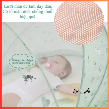 Màn chụp trẻ em tự bung gấp gọn - mùng ngủ chống muỗi, họa tiết dễ thương 93.000₫