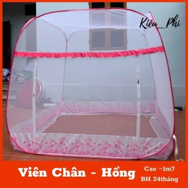 Màn chụp tự bung cao cấp cho người lớn, điểm vuông, chống muỗi, gấp gọn 1.6-2.2m – Giá ưu đãi 139k