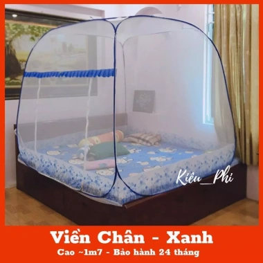 Màn chụp tự bung cao cấp cho người lớn, điểm vuông, chống muỗi, gấp gọn 1.6-2.2m – Giá ưu đãi 139k