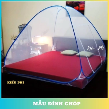 Màn chụp tự bung cao cấp cho người lớn, điểm vuông, chống muỗi, gấp gọn 1.6-2.2m – Giá ưu đãi 139k