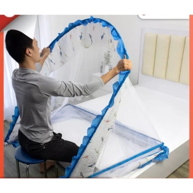 Màn chụp tự bung chống muỗi cao cấp, gấp gọn thông minh, khung nhựa mềm dẻo, an toàn bảo an - Giá 220.500đ