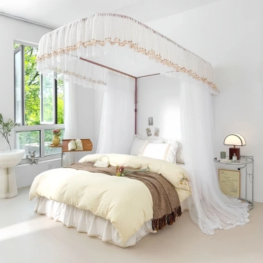 Màn cửa chống muỗi công chúa ba cửa dày, ray, họa tiết mã hoá - Giá 1.38 tr 9