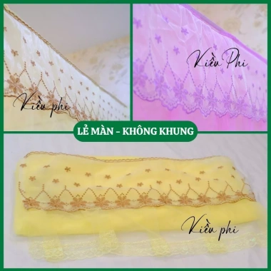 Màn cửa vén khung vuông inox Kiều Phi - mùng ngủ chống muỗi thêu ren hoa mai sang trọng, giá chỉ 123.000đ 7