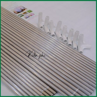 Màn cửa vén khung vuông inox Kiều Phi - mùng ngủ chống muỗi thêu ren hoa mai sang trọng, giá chỉ 123.000đ 9