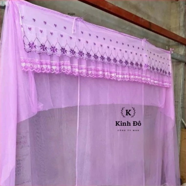 Màn cung đình vải Tuyn lạnh chống muỗi 2m x 2m, viền hoa 3 mặt KINH ĐÔ, may đo theo yêu cầu 5 Màn cung đình vải Tuyn lạnh chống muỗi 2m x 2m, viền hoa 3 mặt KINH ĐÔ, may đo theo yêu cầu 5