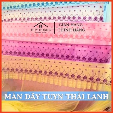 Màn Dây Tuyn Thái Mắc 4 Góc Họa Tiết Thêu Hoa - Chống Muỗi - Giá 145k - Xưởng Huy Hoàng