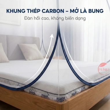 Màn Đỉnh Vuông Cao Cấp 1 Cửa Chống Muỗi Côn Trùng Ngủ Sâu Giá Ưu Đãi 370k 3